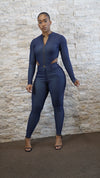 Soft denim, dark blue set