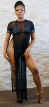 Sparkle G string swimsuit with cover dress