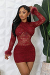 Long Sleeve Laced Bodycon Dress