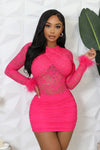 Long Sleeve Laced Bodycon Dress