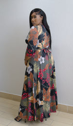 Floral Mid Sleeve Maxi Dress