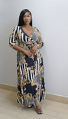 Royal Mid Sleeve Maxi Dress