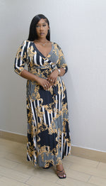 Royal Mid Sleeve Maxi Dress