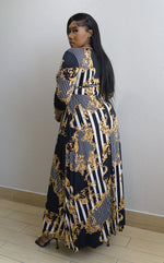 Royal Mid Sleeve Maxi Dress