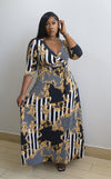 Royal Mid Sleeve Maxi Dress
