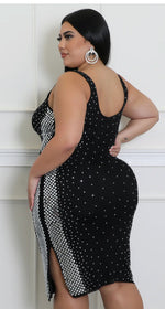 Plus Rhinestones Dress
