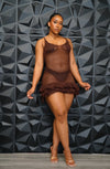 RiRi Brown Netted Dress