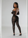 Lace jumpsuit with wrap