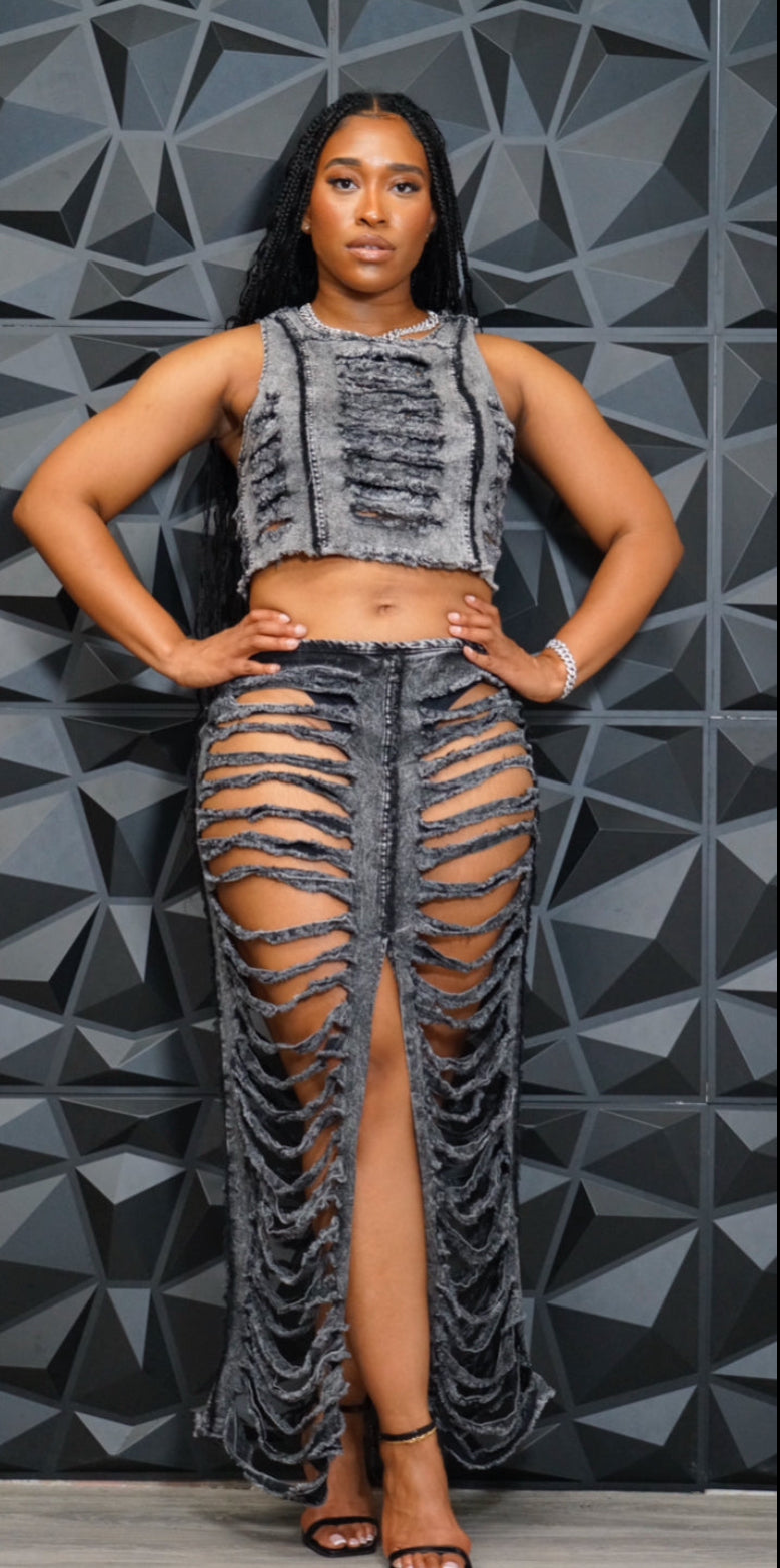Rip and Dip Skirt Set