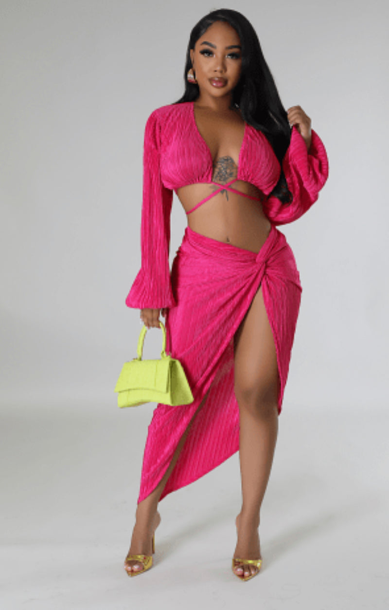 Boom Pink Skirt Set