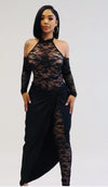 Lace jumpsuit with wrap