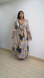 Royal Mid Sleeve Maxi Dress